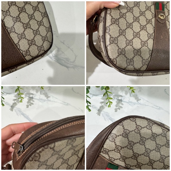 SOLD-Authentic Vintage Gucci Brown Monogram Wristlet Bag - Picture 15 of 16